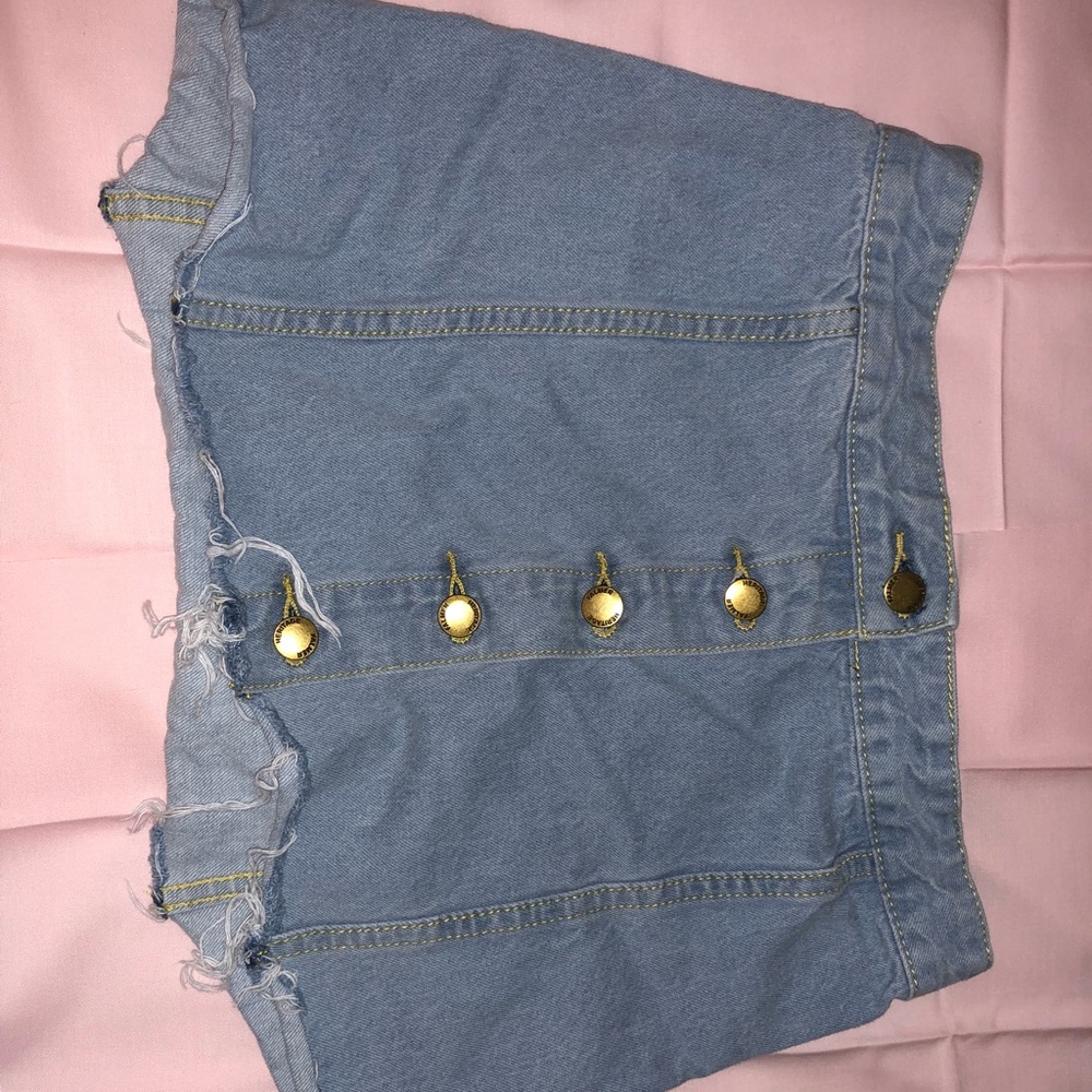 Denim button up skirt